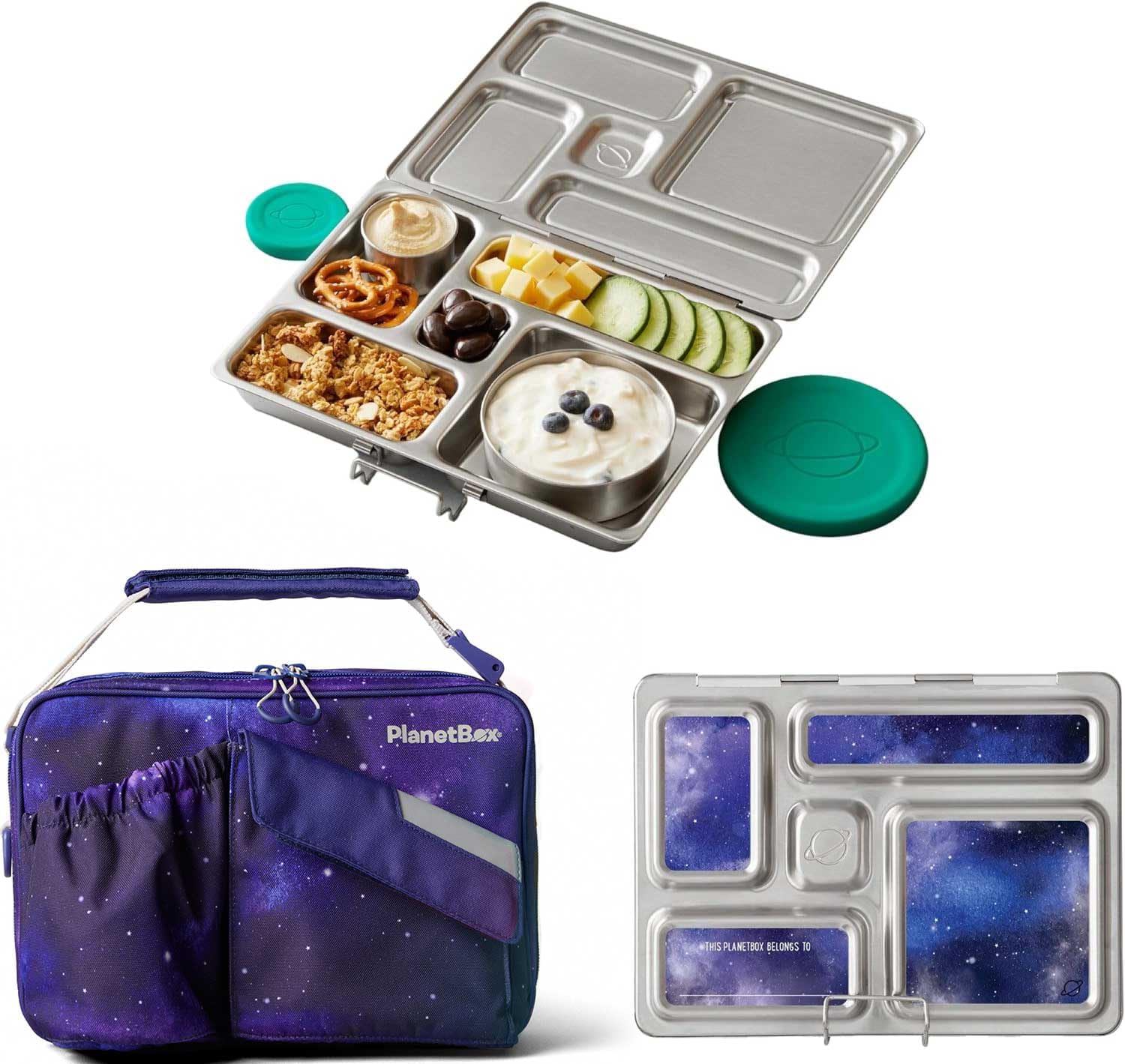 PlanetBox Rover Stainless Steel Bento Box Kit for Kids Lunch