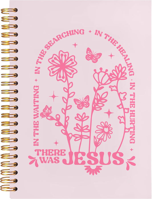 Christian Boho Floral Notebook for Her, Bible Journal 5.5x8.3 Pink