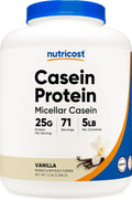 Casein Protein Powder 5lb Vanilla - Slow-Release Micellar Casein