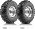 10 in Solid PU Tires and Wheels 2 Pack - Flat Free Replacement