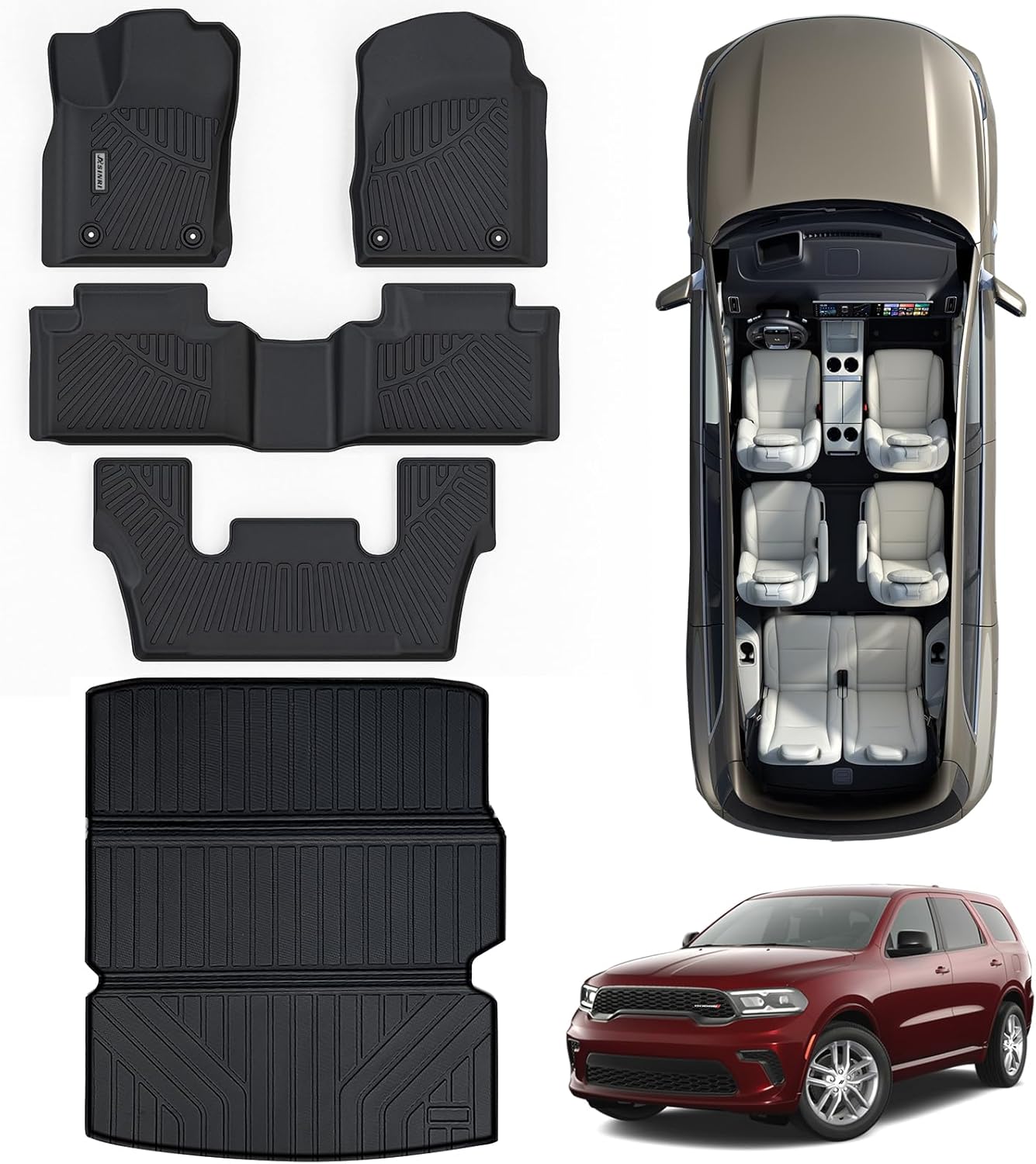 Floor Mats for 2016-2024 Dodge Durango - All Weather Protection