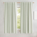 NICETOWN Sage Green Short Kitchen Linen Blackout Curtains 45in Length