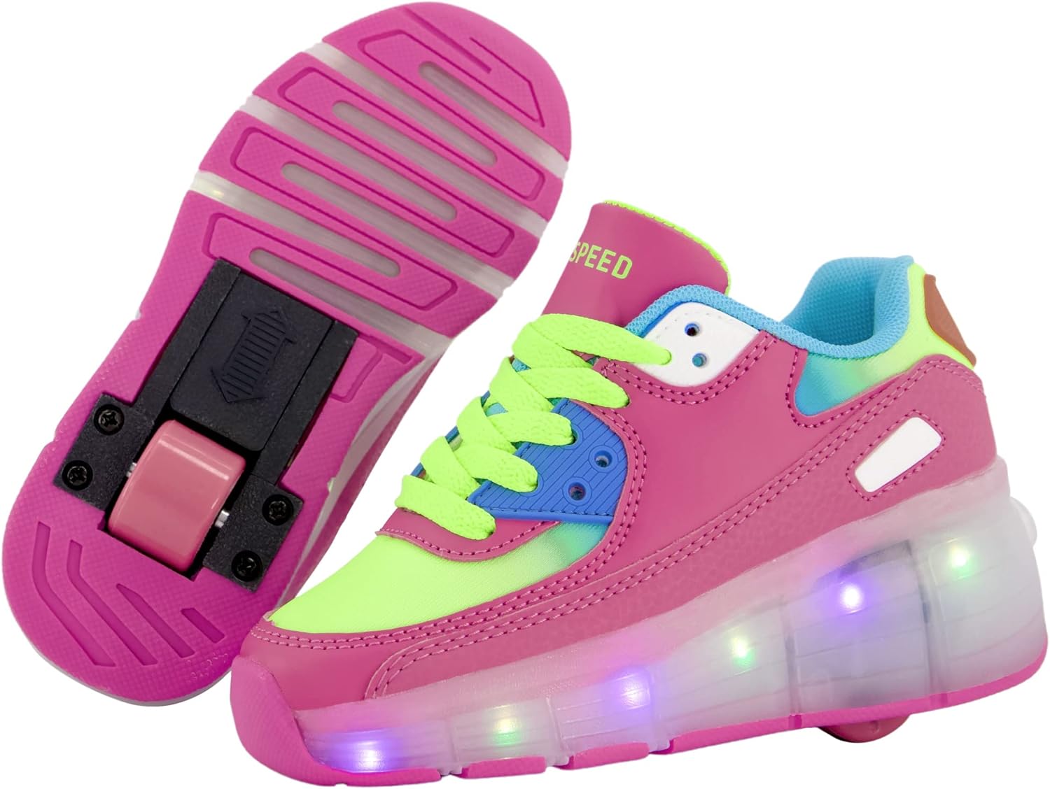 SDSPEED Kids Roller Skate Shoes with LED Lights for Fun Play