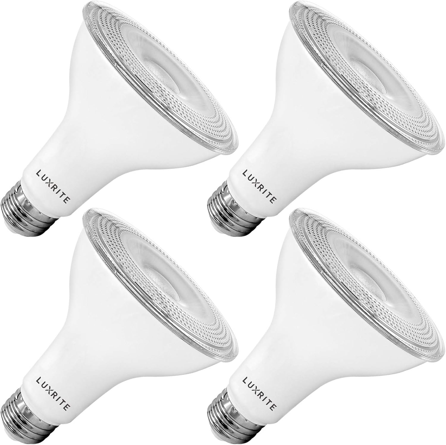 LUXRITE 4 Pack LED PAR30 Flood Light Bulb for Indoor Outdoor Use