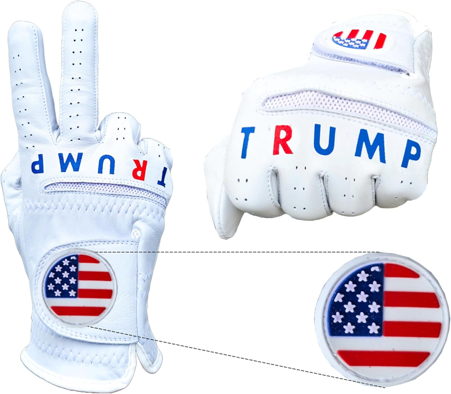 Trump USA Flag Cabretta Leather Golf Glove - Patriotic Performance