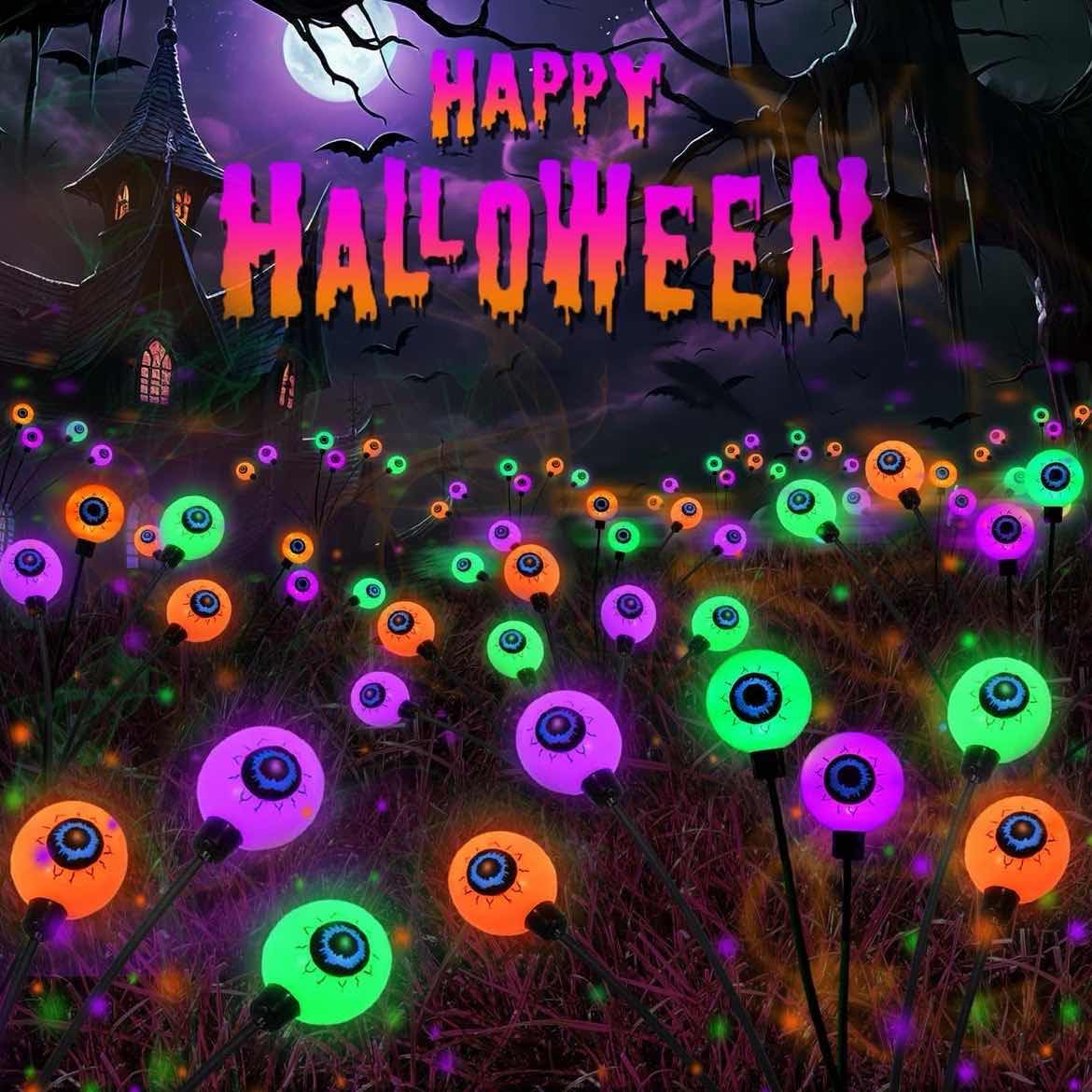 Halloween Solar Eyeball Lights for Creepy Outdoor Decor 2025
