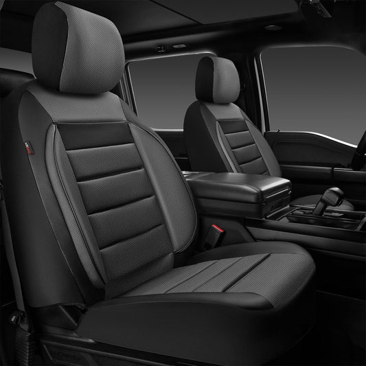 CAR PASS Leather Car Seat Covers for Front Seats - Stylish & Durable