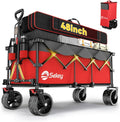 Collapsible 48in Foldable Utility Wagon - Heavy Duty 440lb Capacity