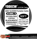50ft 16/4 16 AWG Portable Power Cable SJOOW - Heavy Duty 300V