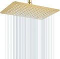 12 x 8 in Rectangle Rain Shower Head Brushed Gold - Full Body Rainfall