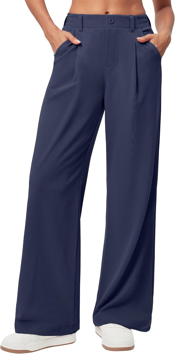 Ewedoos Wide Leg Pants for Women - Stretchy Business Casual Slacks