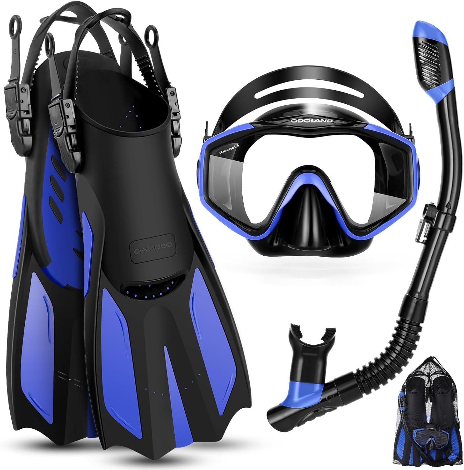Odoland Kids Snorkeling Package with Dry Top Snorkel Mask Set