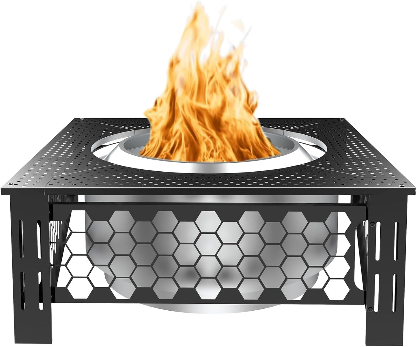 Fire Pit Surround Tabletop for Solo Stove Yukon - Large Metal Design