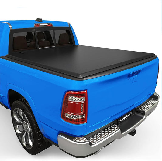 TOMOKA Soft Quad Fold Truck Bed Tonneau Cover for Dodge Ram