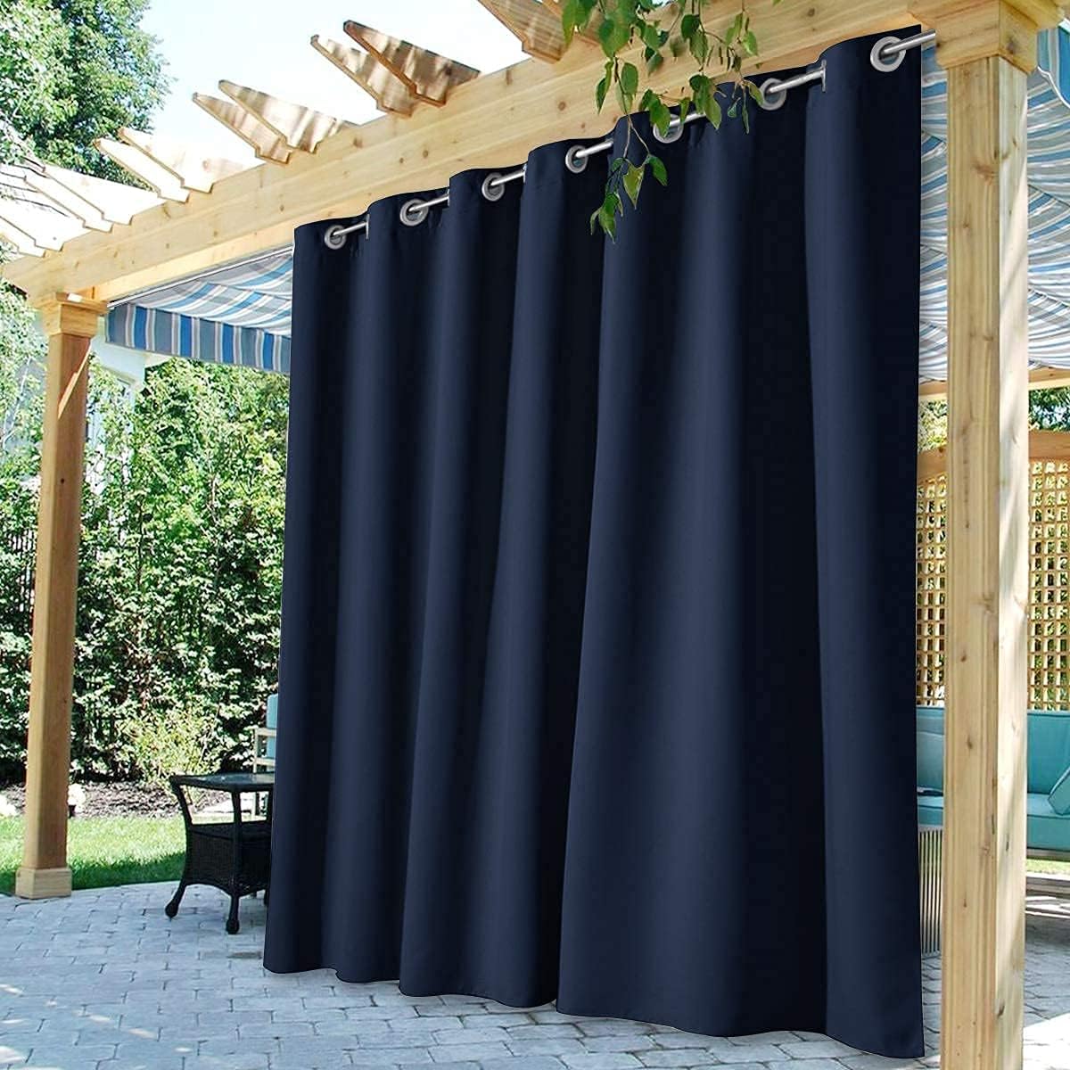StangH Outdoor Curtains Extra Wide Waterproof Blackout Drapes