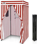 4x4 White/Red Pop-up Canopy Changing Room - Compact Privacy Shelter