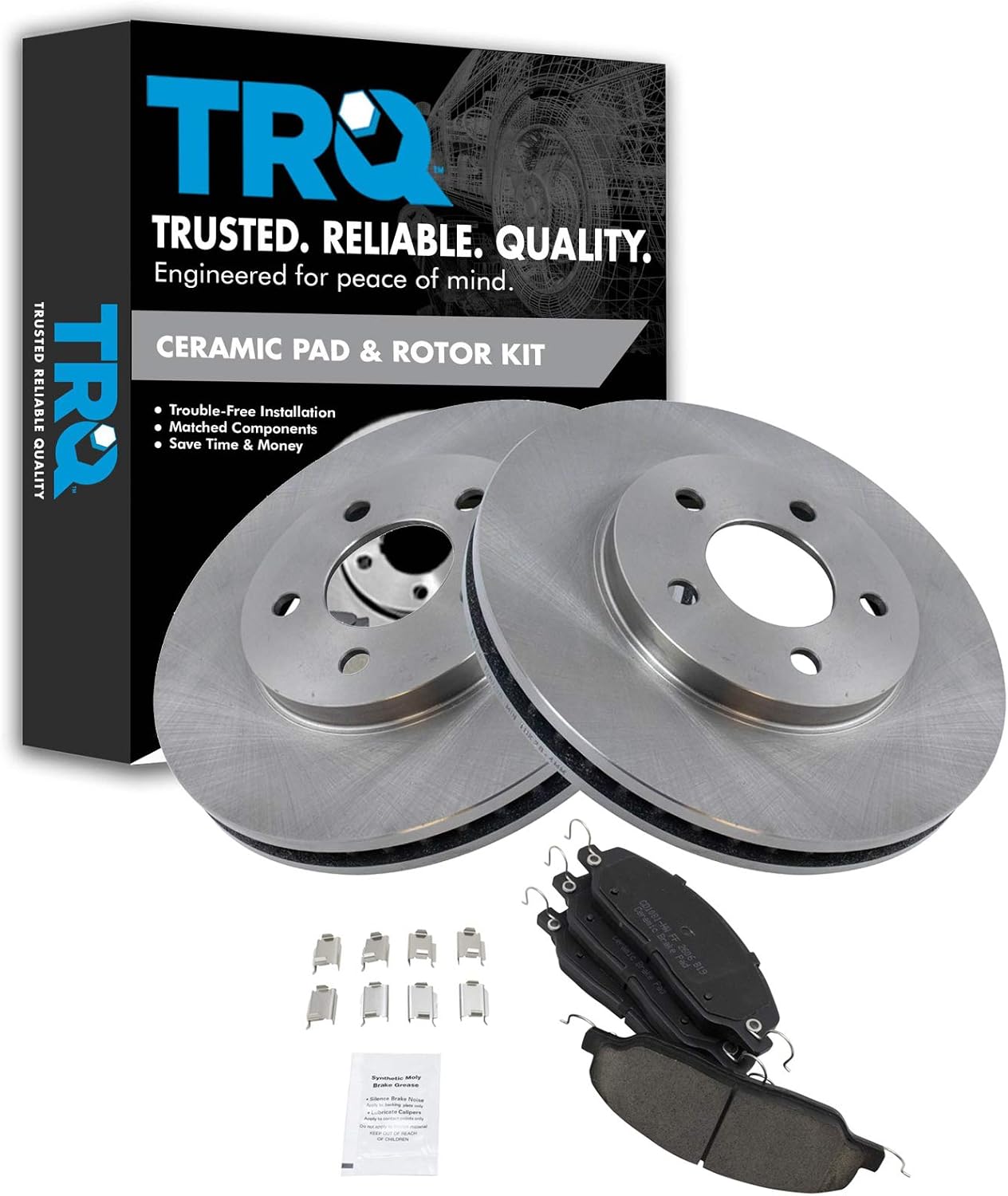TRQ Front Brake Pad & Rotor Kit for 2005-2010 Ford Mustang