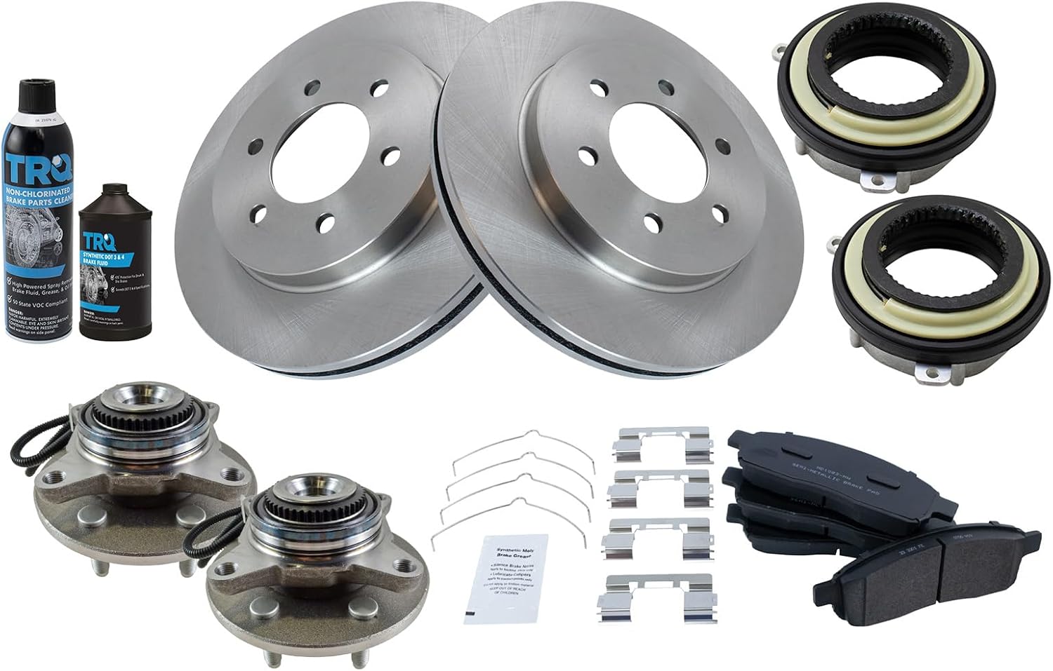 TRQ Front Brake Pad & Rotor Kit for 05-08 Ford F-150 Vehicles
