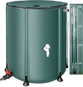 FAMIROSA Collapsible Rain Barrel - 53 Gallon Garden Water Collector