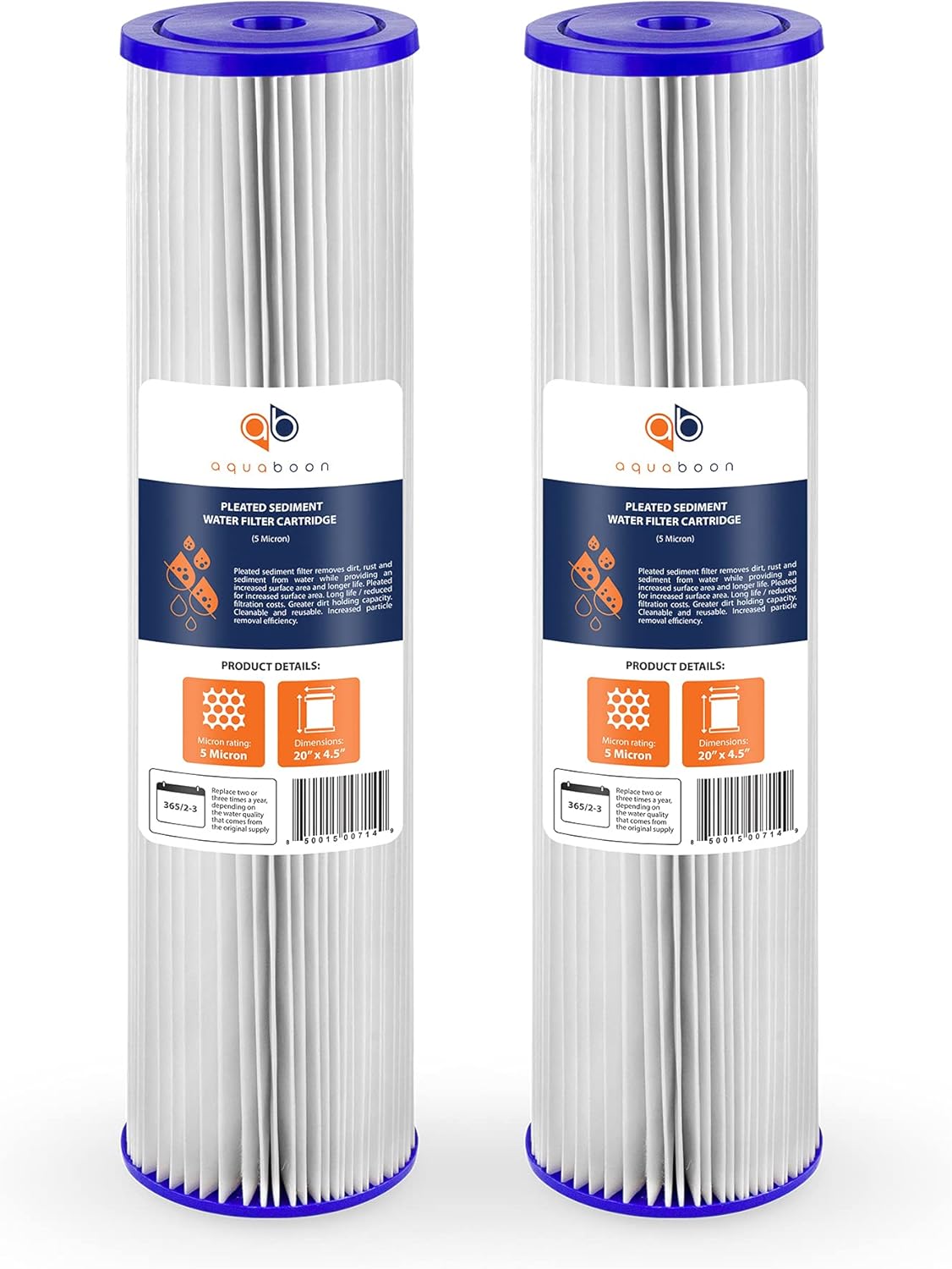 Aquaboon 5 Micron 20 x 4.5 Whole House Water Filter Cartridge