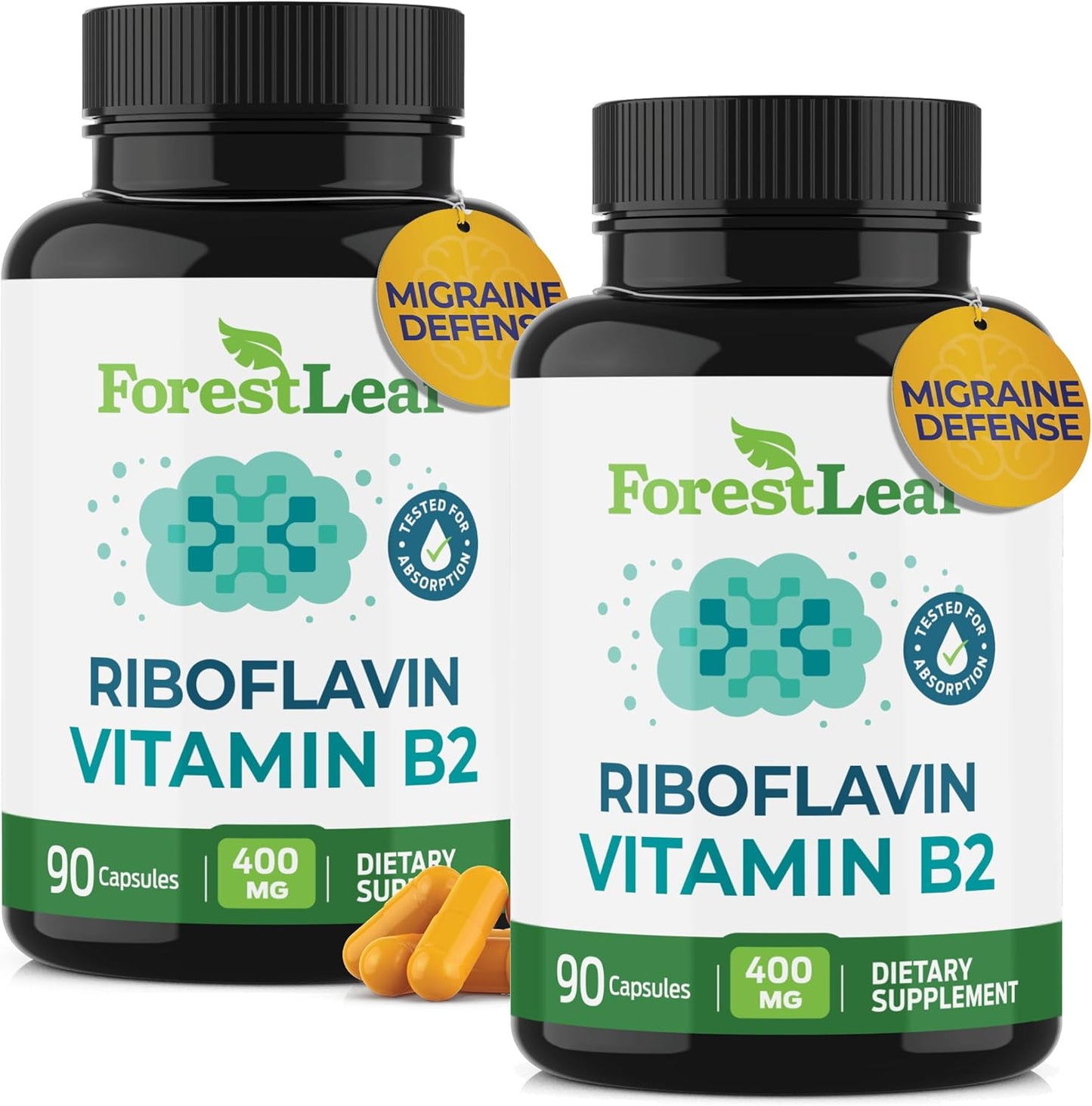 Vitamin B2 Riboflavin 400mg Supplement for Energy & Skin Health