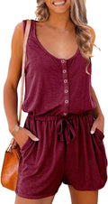 PRETTYGARDEN Women's Tank Shorts Jumpsuit Romper - Lightweight Comfort