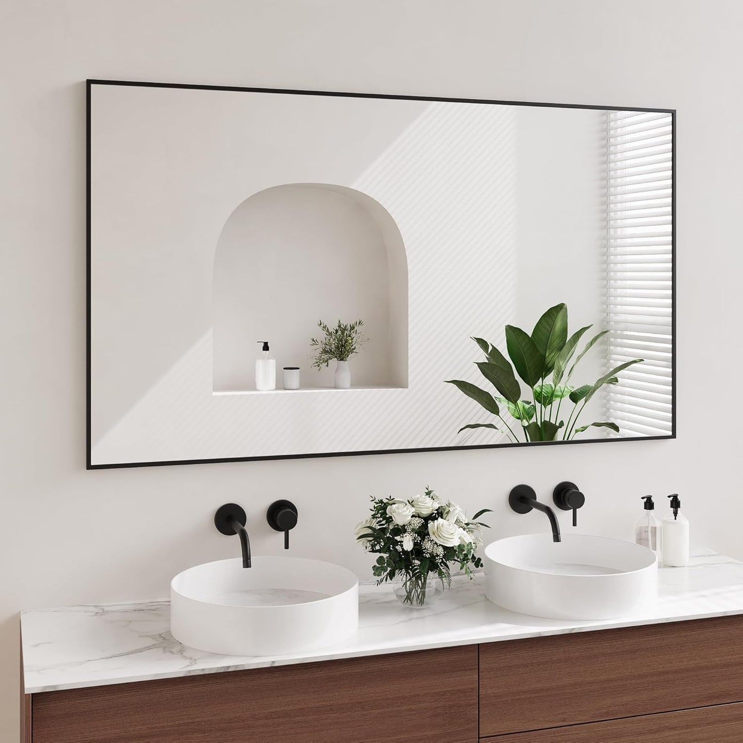 Koonmi Black Bathroom Mirror 30x55 Inch for Stylish Decor