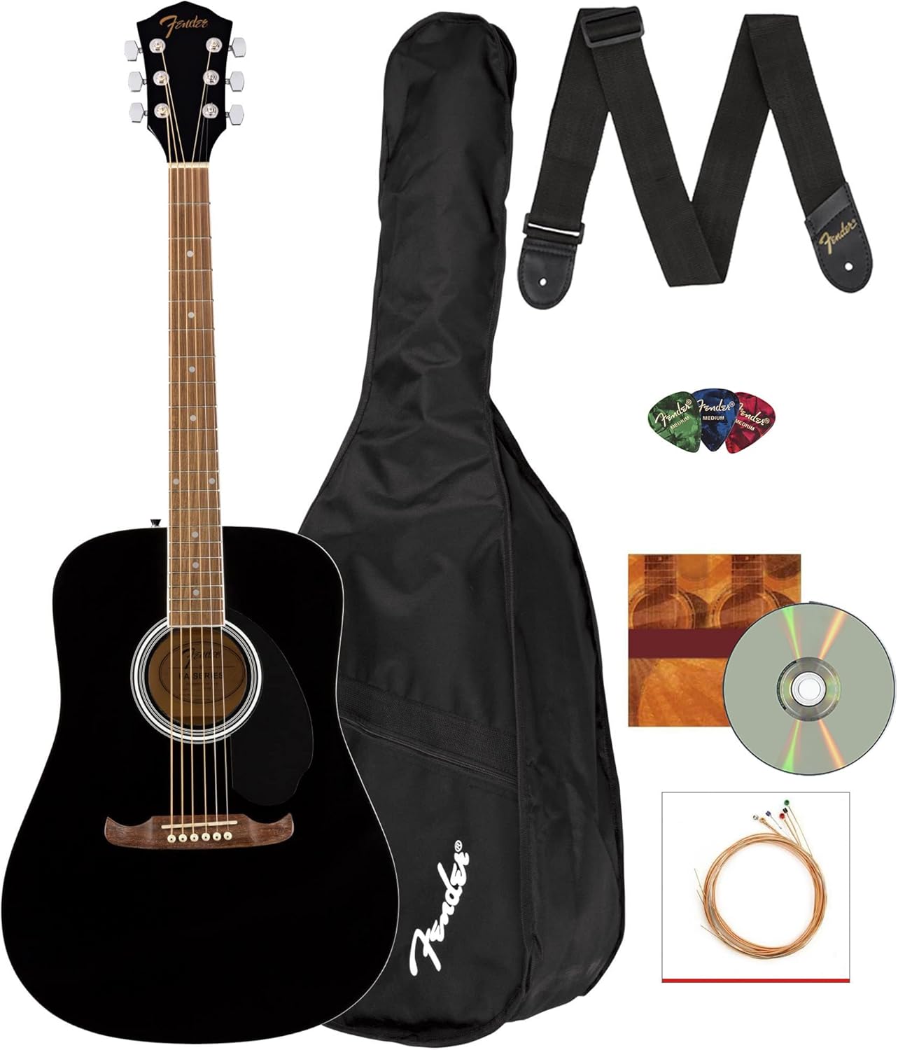 Fender FA-125 Dreadnought Acoustic Guitar Bundle for Beginners