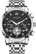 OLEVS Mens Luxury Big Face Watch - Luminous Multifunction