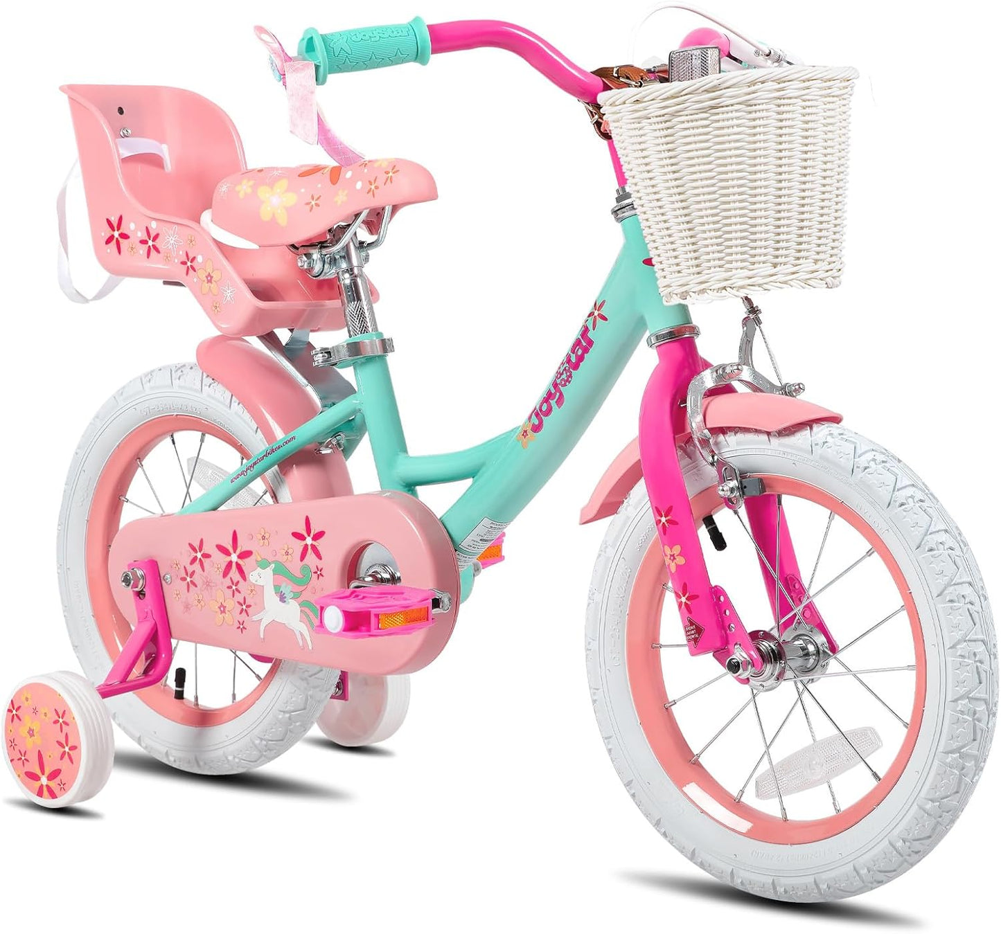 JOYSTAR Unicorn Kids Bike for Girls Ages 2-9 with Training Wheels