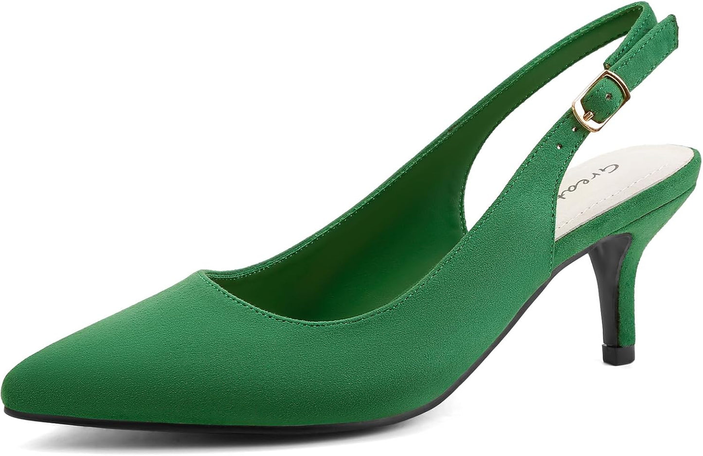 Greatonu Women's Kitten Heels Pointed Toe Slingback Dress Pumps