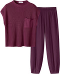 Fashionable Women's Crop Top and Knit Sweater Vest Outfit Set