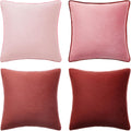 Decorative Throw Pillow Covers Set of 4 - Soft Velvet Mix