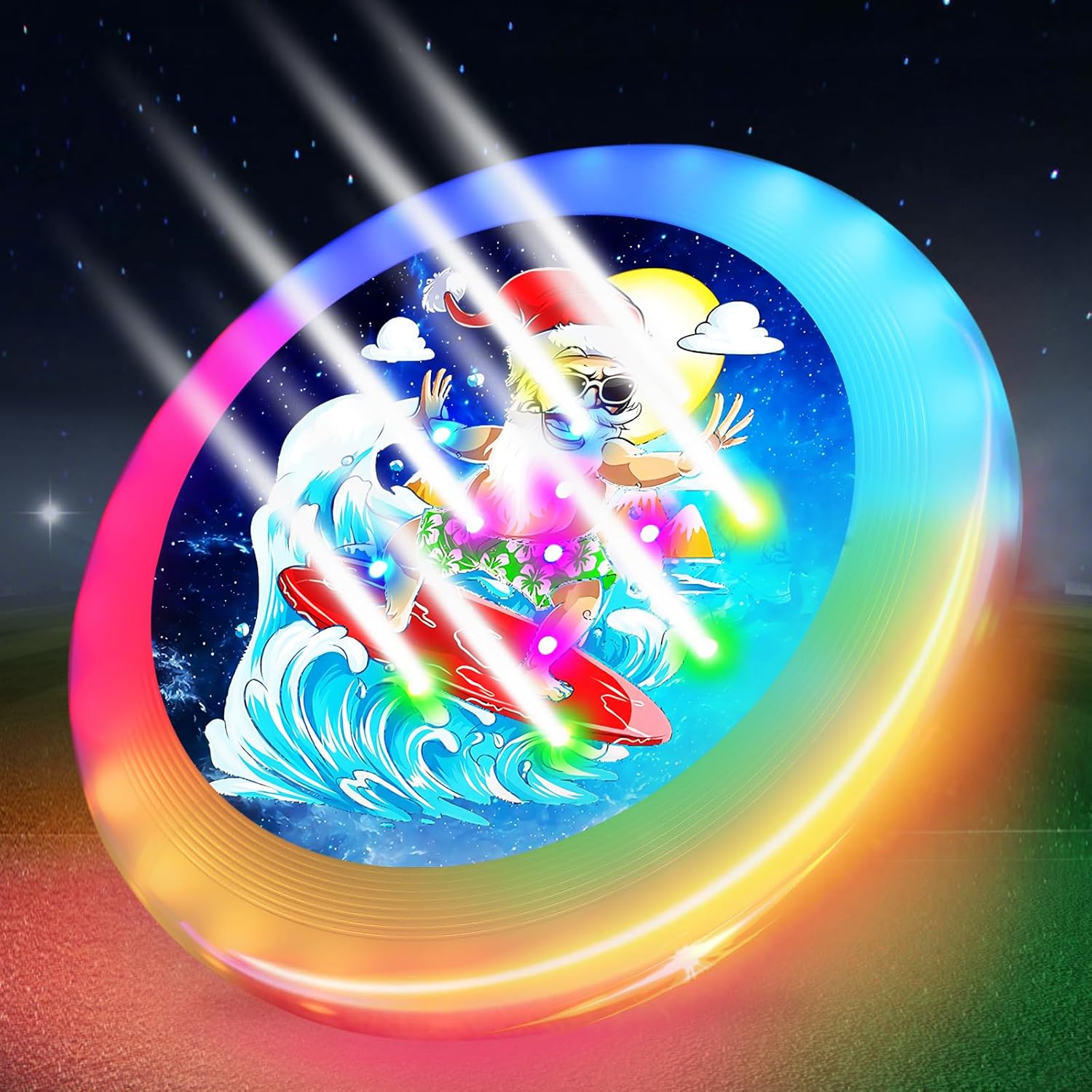 Kovshuiwe LED Flying Disc: 39 RGB LEDs, Chargeable, Waterproof - Ultimate Outdoor Fun