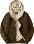 Men's Sherpa Hoodie Jacket Fleece Lined Full Zip - Warm Winter