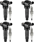 Ignition Coils UF611 and Iridium Spark Plug XP6203 Set of 4 - Improved
