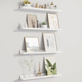 Set of 4 Floating Picture Ledge Shelves for Wall Display