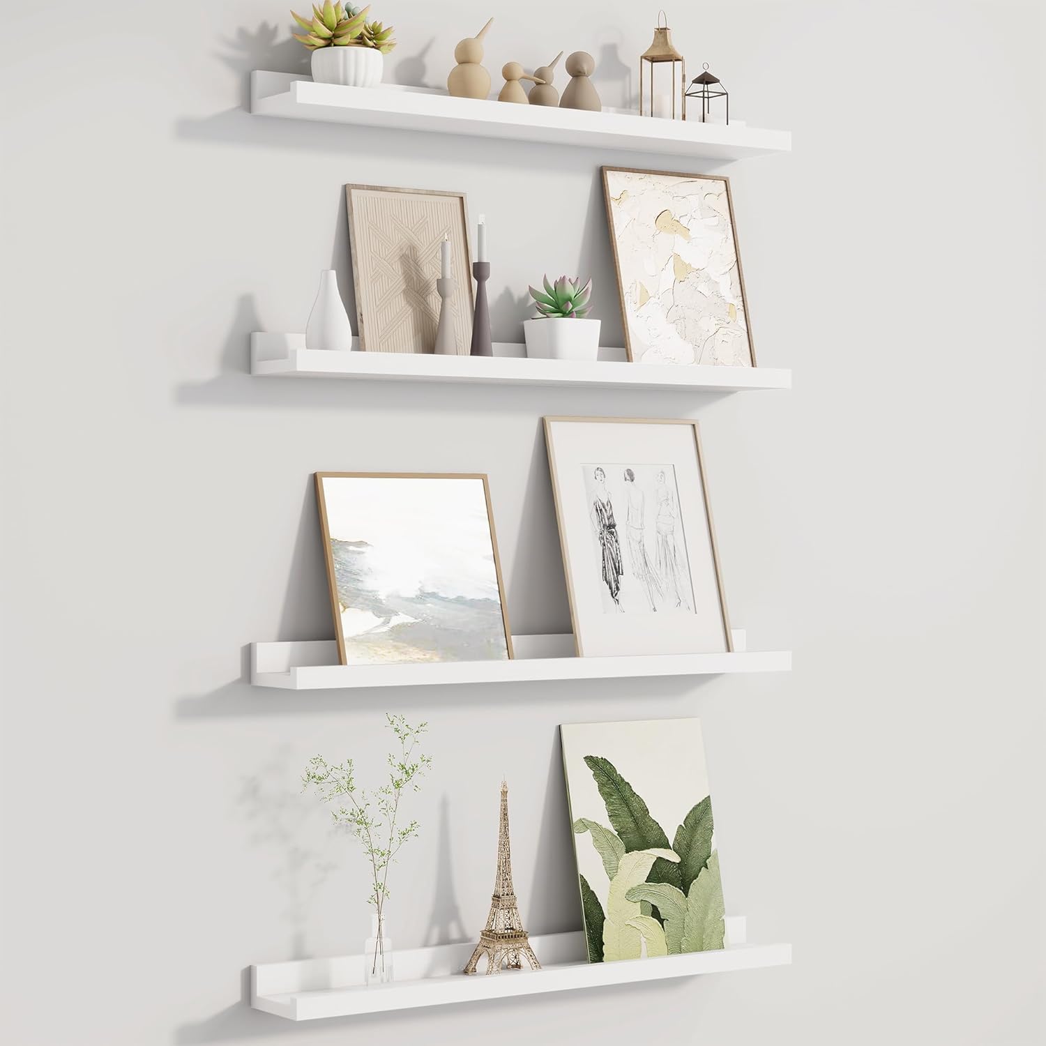 Picture Ledge Shelf for Wall - Floating Shelves Set of 4