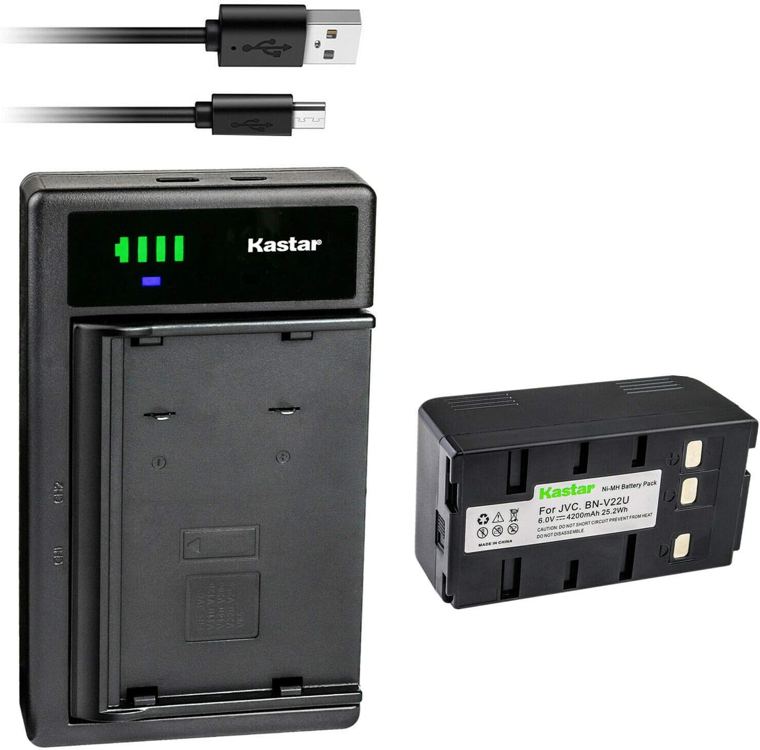 Kastar Battery and Smart USB Charger for JVC Camcorders