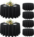 sancua 6 Pack Round Tablecloth 108 in Black - Stain & Wrinkle
