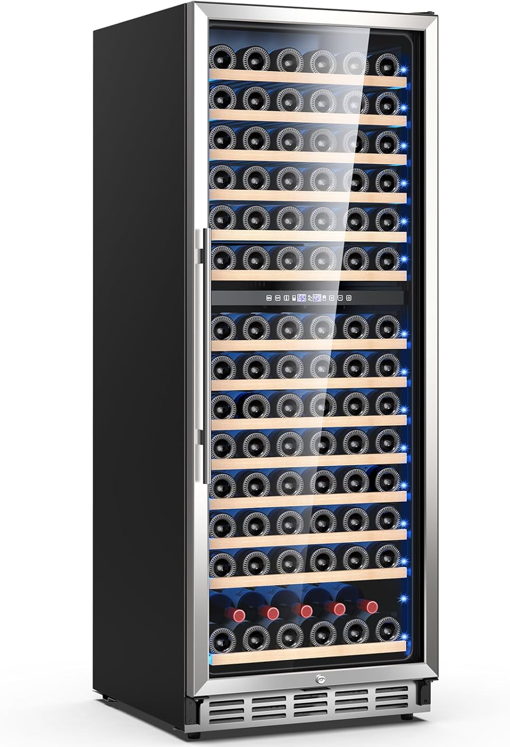 Dual Zone Wine Cooler Refrigerator for 180 Bottles Storage