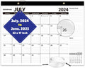 July 2024-2025 Desk Calendar Large 22 x 17 in - 18 Months Organizer