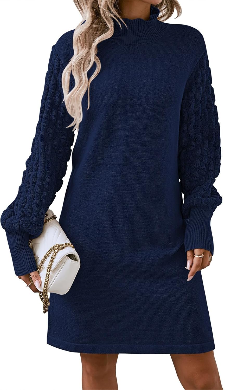 Pink Queen Women's Long Sleeve Sweater Mini Dress for All Occasions