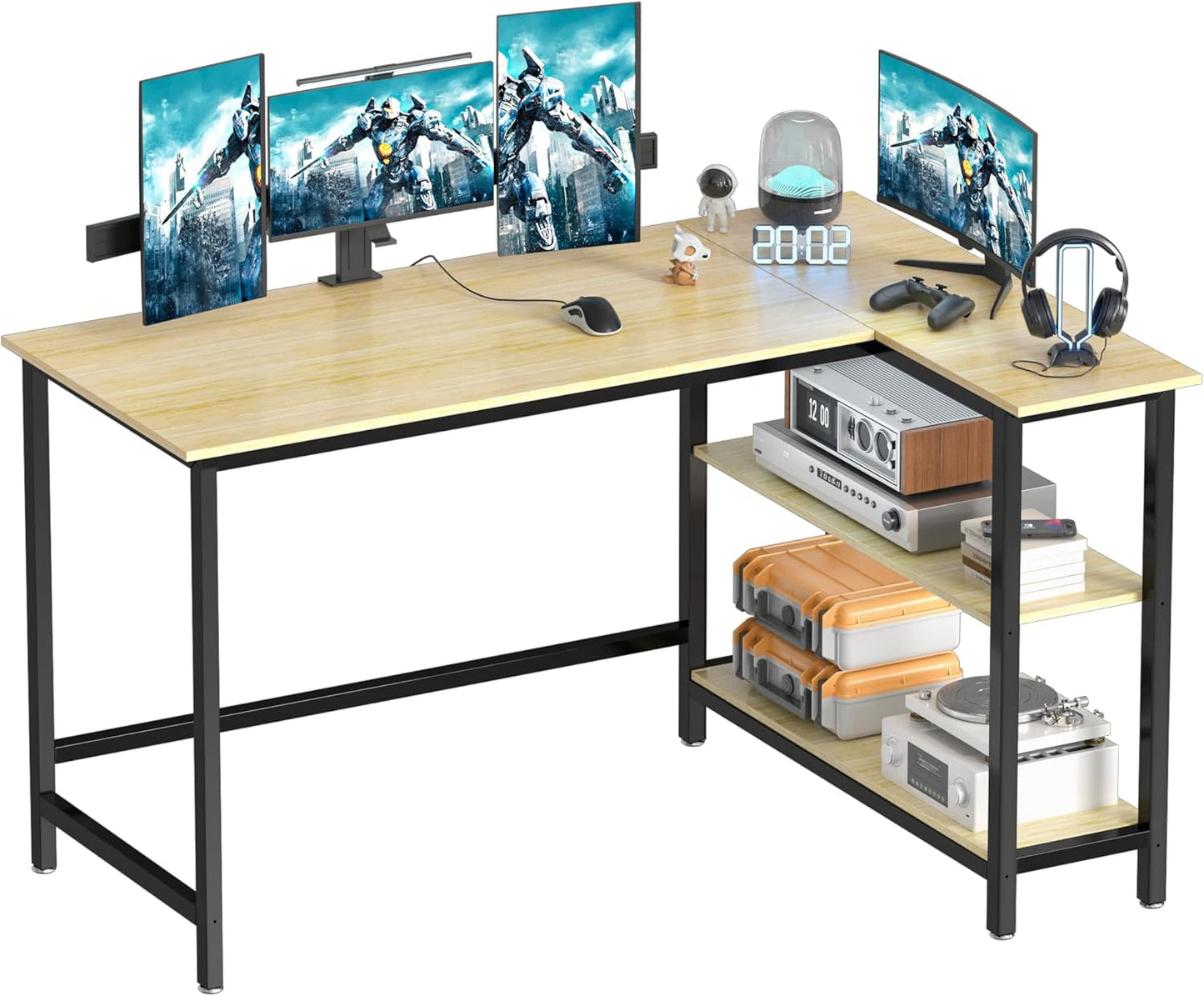 L Shaped Desk - 43 Inch Gaming Desk for Home Office Use