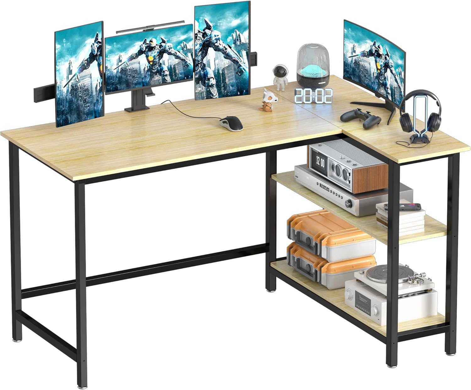L Shaped Desk - 43 Inch Gaming Desk for Home Office Use