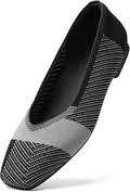 Arromic Square Toe Knit Ballet Flats - Washable, Comfortable