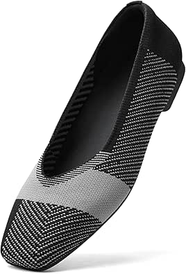 Arromic Flats for Women Square Toe Comfortable Walking Shoes