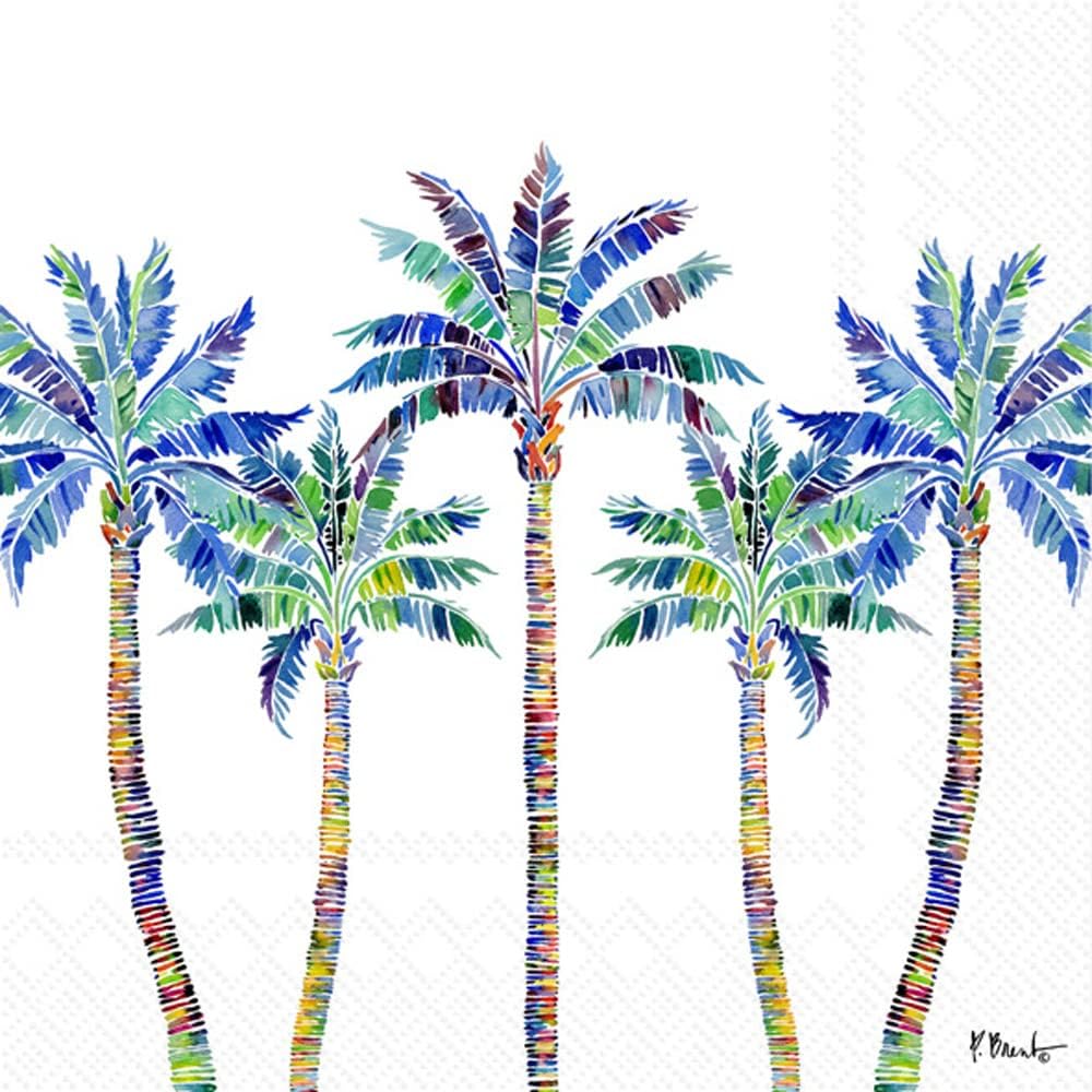 IHR Tropical Palm Cocktail Napkins Boston International 20-Count