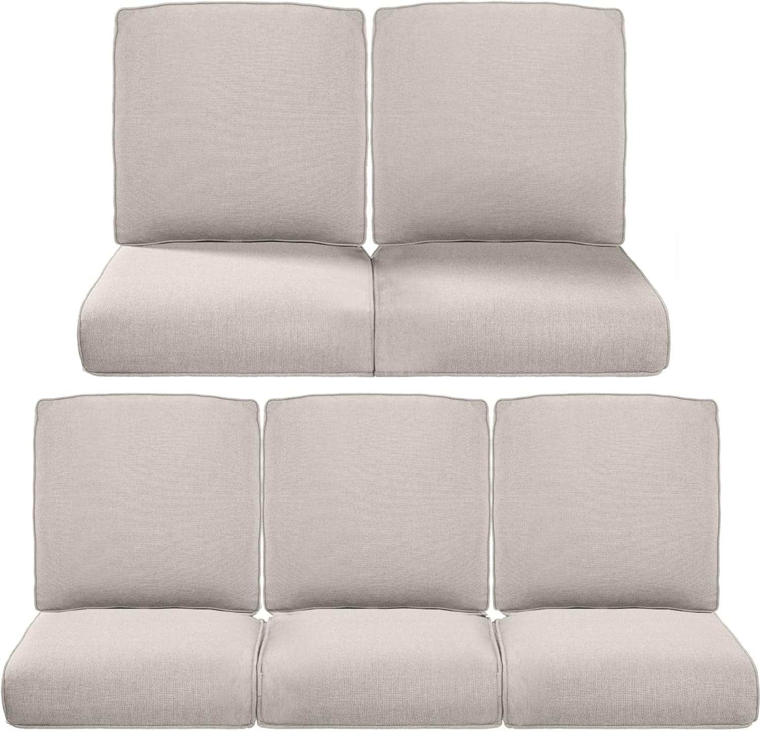 Pop Outdoor Cushions for Patio 5 Piece Set - Water-Resistant Pillows