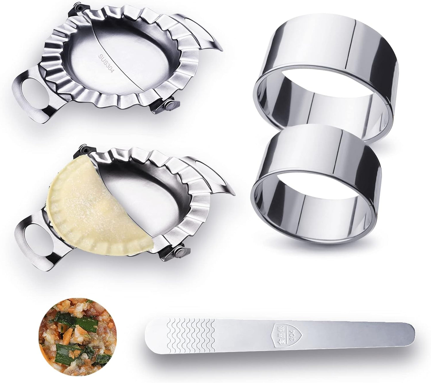 Stainless Steel Dumpling Maker Set - Easy Empanadas, Pastelitos, and More!